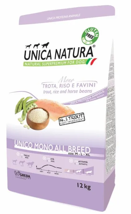 Unica Natura Mono All breed Dog (Форель), 2,5 кг